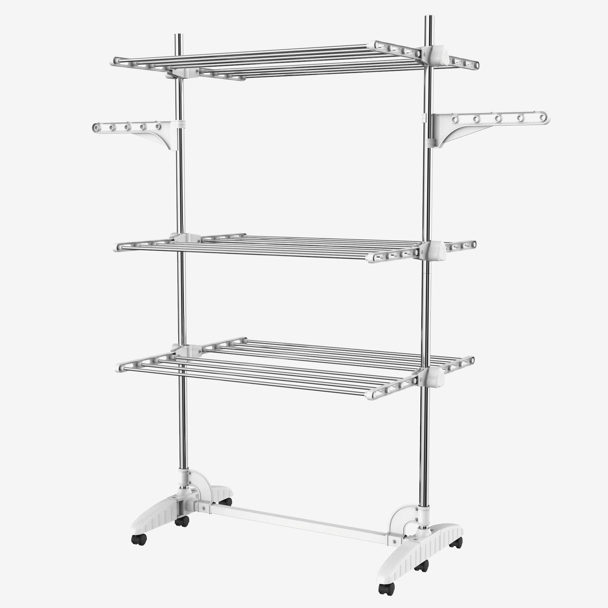 Clothes-Drying-Rack-3-shelves-White-Clothes-Drying-Rack-3-shelves-White-with-wings-Material-Stainless-steel-tubes