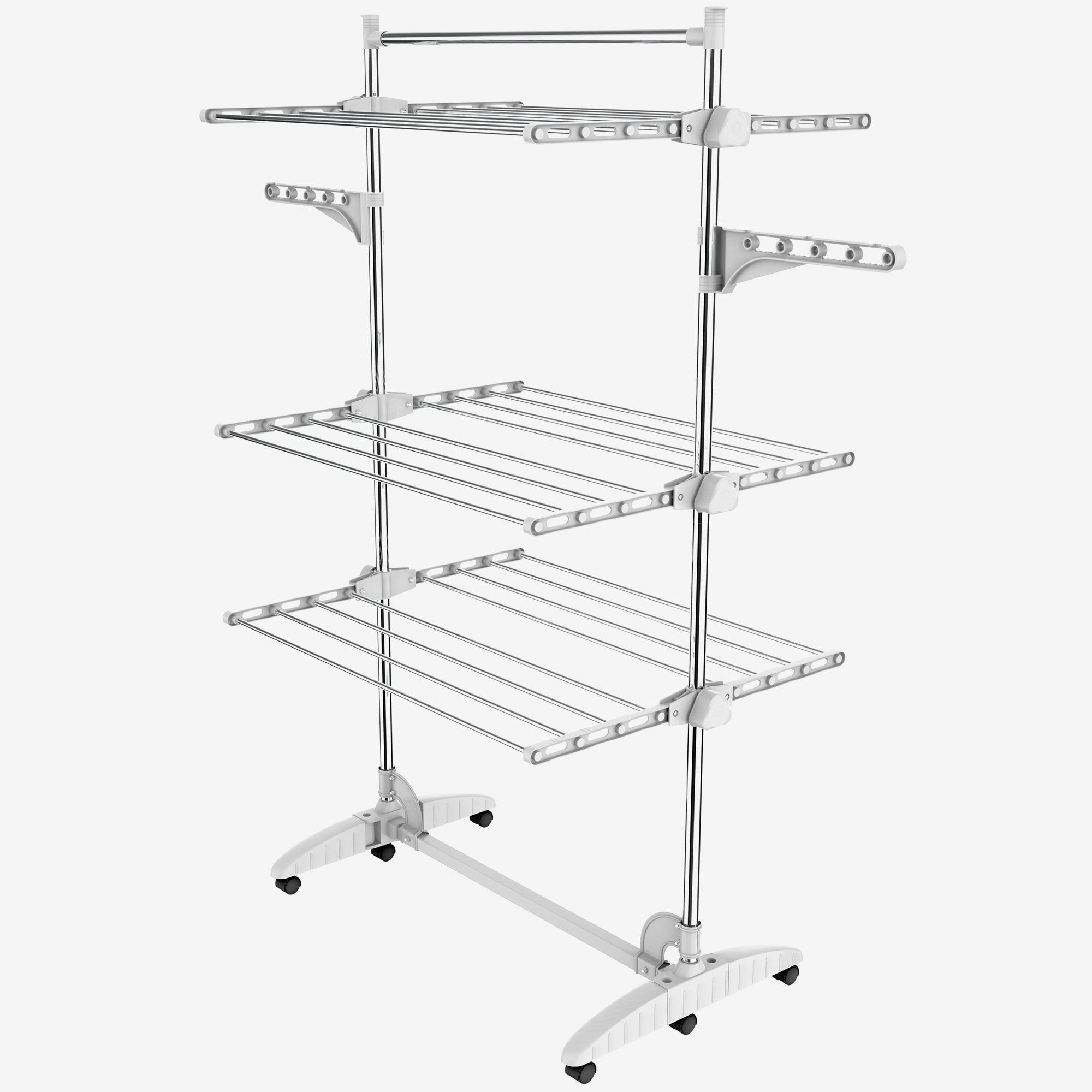 Clothes-Drying-Rack-3-shelves-with-top-bar-White-Clothes-Drying-Rack-3-shelves-White-with-wings-and-top-bar-Material-Stainless-steel-tubes