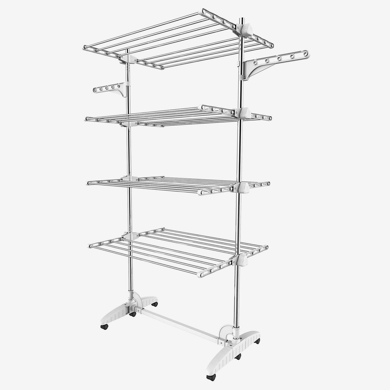 Clothes-Drying-Rack-4-shelves-White-Clothes-Drying-Rack-4-shelves-White-with-wings-Material-Stainless-steel-tubes