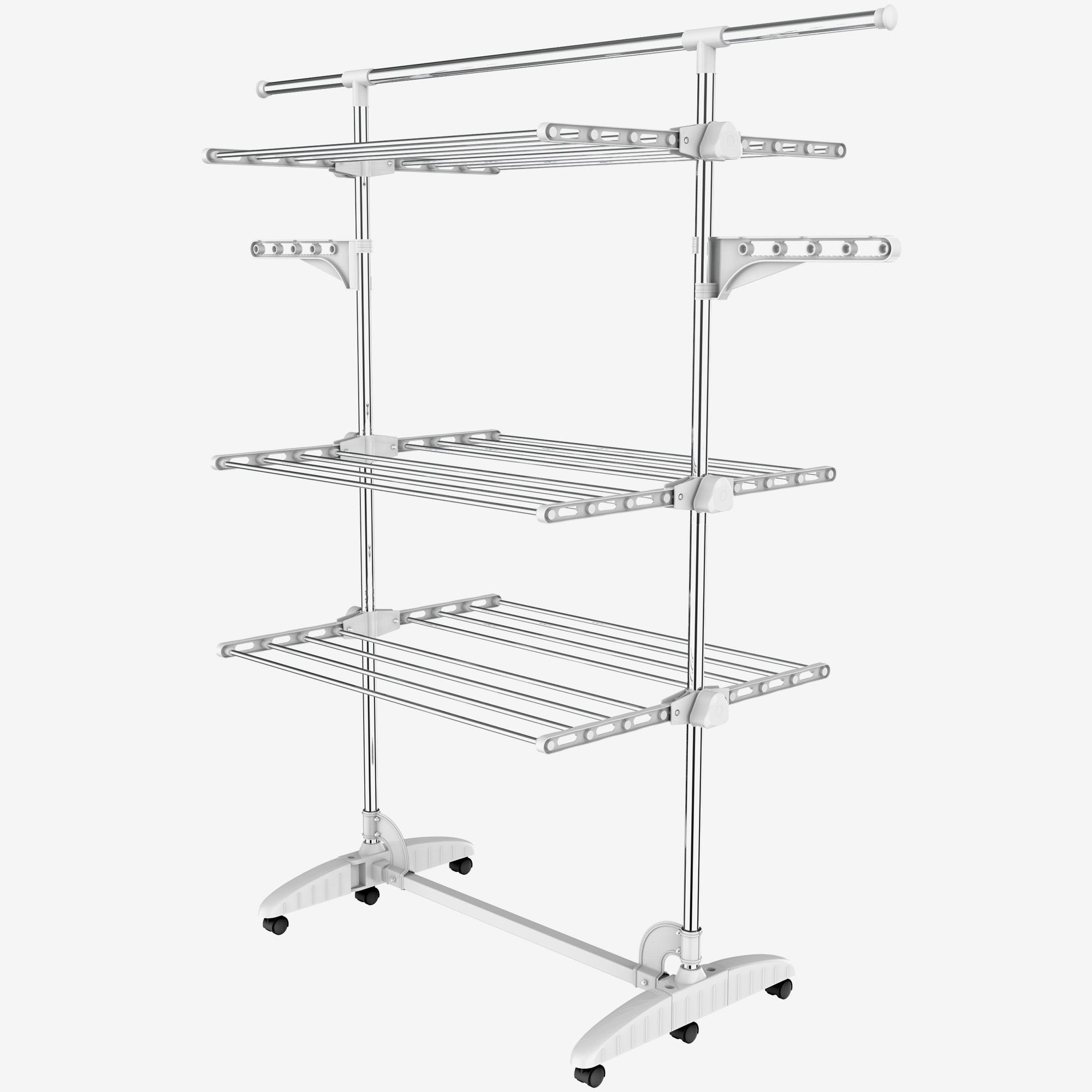 Clothes-Drying-Rack-3-shelves-with-extendable-top-bar-White-Clothes-Drying-Rack-3-shelves-White-With-wings-and-extended-top-bar-Material-Stainless-steel-tubes