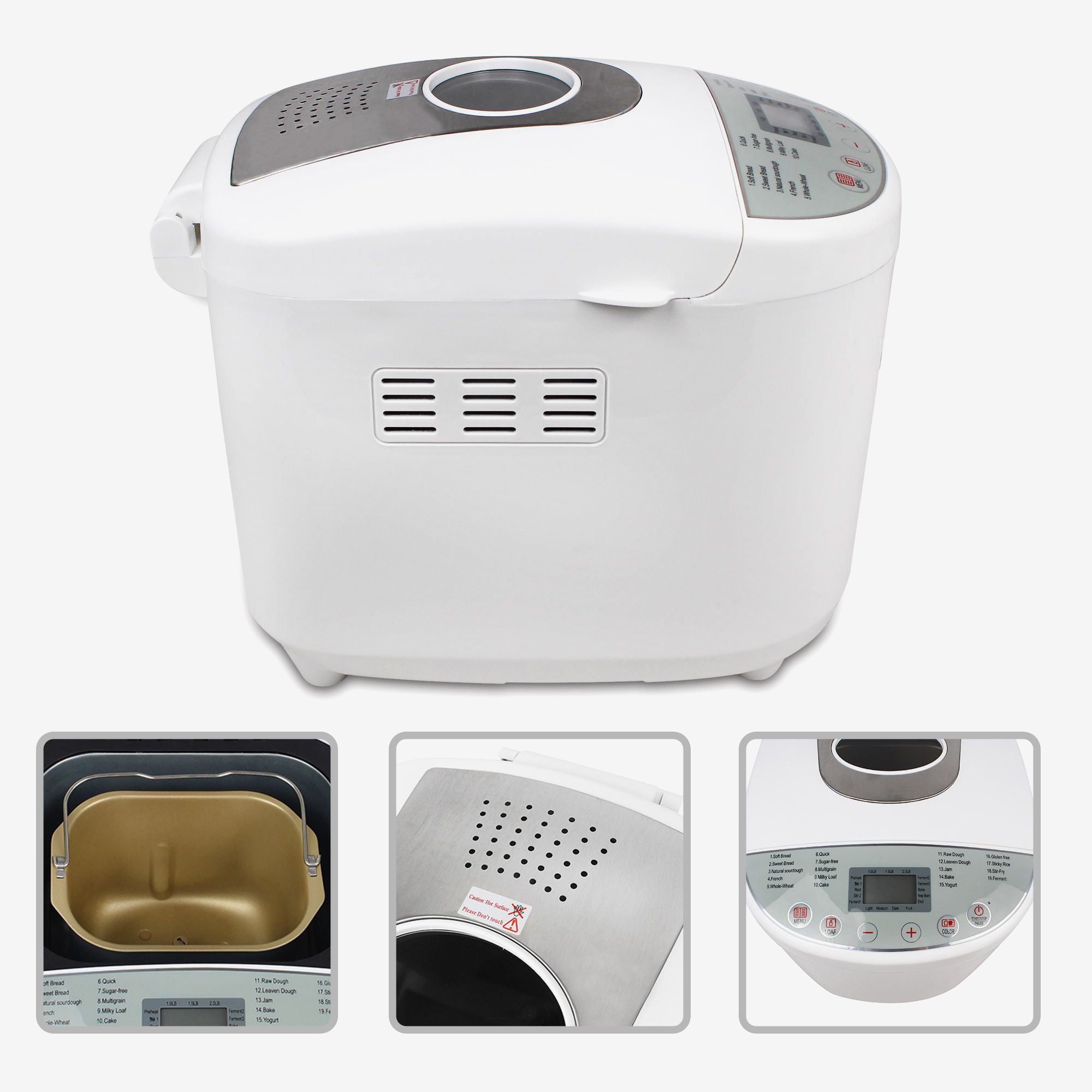 Homemade-Bread-Maker-Jam-Maker-19-Programs-Digital-Display-White-Material-Plastic