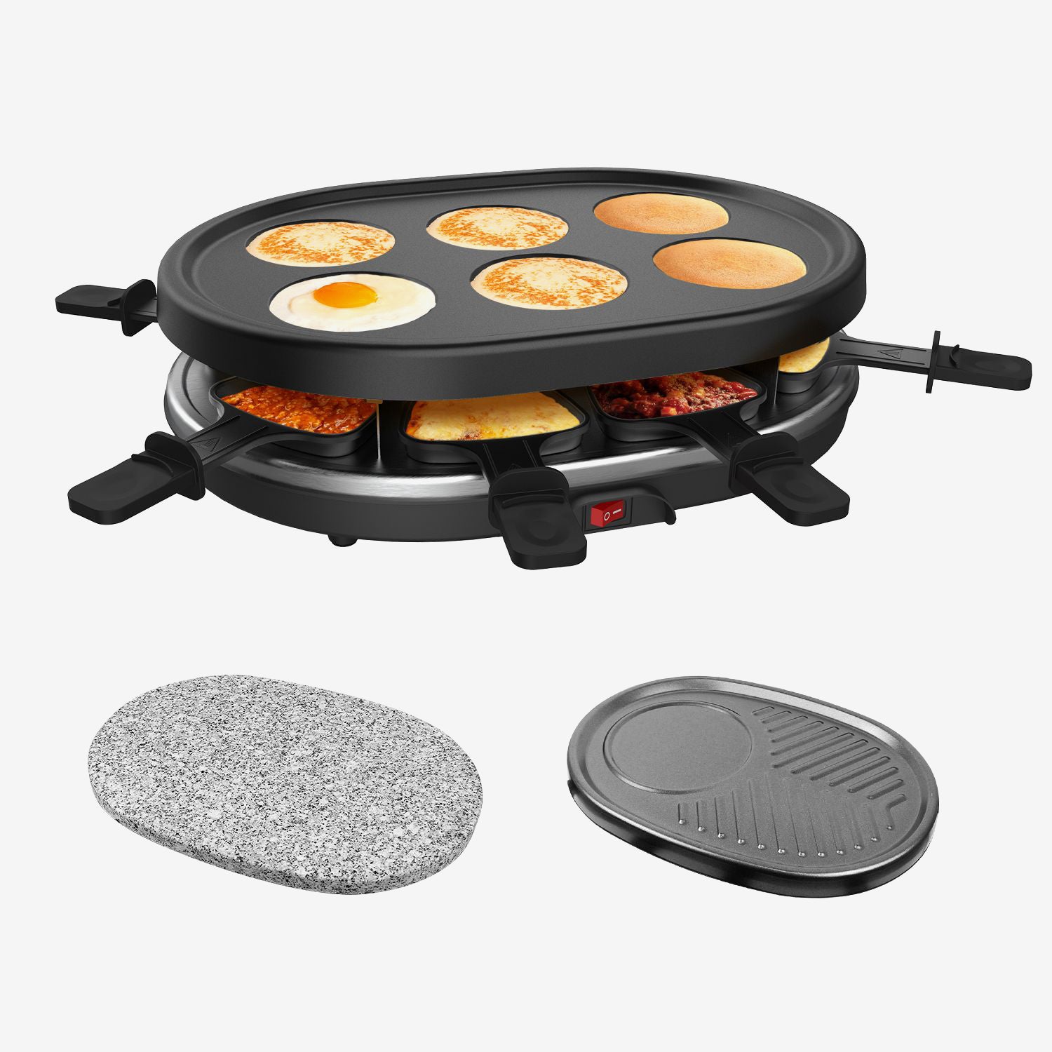 3-in-1-Raclette-Set-Natural-Stone-Grill-Black-Complete-set-of-cooking-plates-Material-304-stainless-steel