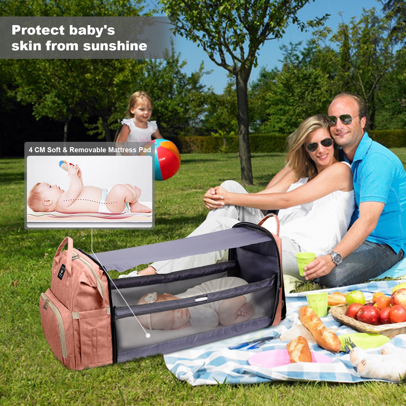 Leogreen-Diaper-Bag-Backpack-Multifunctional-Waterproof-Travel-Backpack-Large-Capacity-Baby-Diaper-Bag-with-Multiple-Pockets-Pink