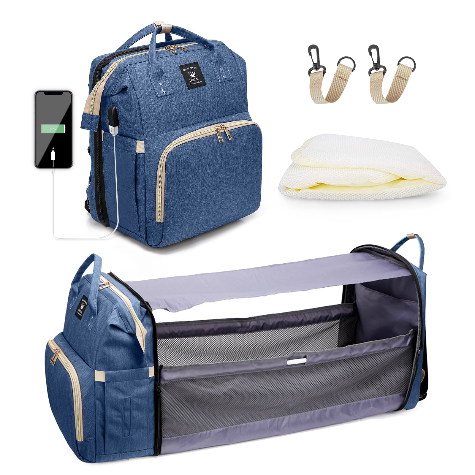 Leogreen-Diaper-Bag-Backpack-Multifunctional-Waterproof-Travel-Backpack-Large-Capacity-Baby-Diaper-Bag-with-Multiple-Pockets-Dark-Blue