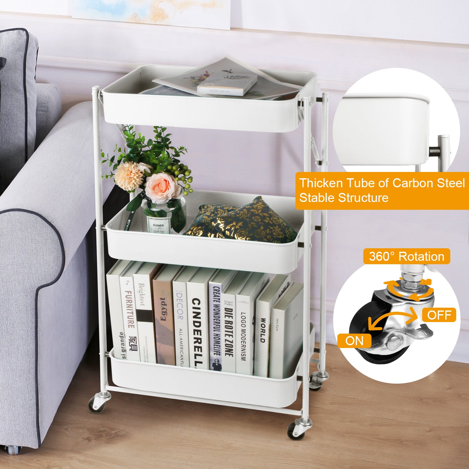 Todeco-Foldable-Serving-Trolley-3-Tier-Kitchen-Cart-Storage-Unit-with-Utility-Wheels-for-Kitchen-Office-Bathroom-Cloakroom-46-29-5-78-5-cm-White