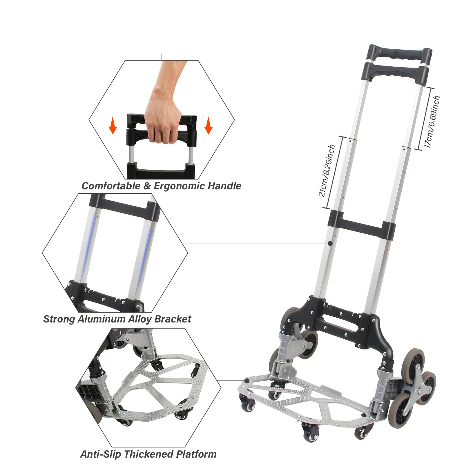 Todeco-Lightweight-Folding-Aluminum-Hand-Truck-with-10-Wheels-Foldable-Moving-Cart-with-Expansion-Ropes-Height-Adjustment-4X-Four-Universal-Wheels-Transport-Cart-Load-80kg-Lightweight-Folding-Aluminum-Hand-Truck-with-10-Wheels