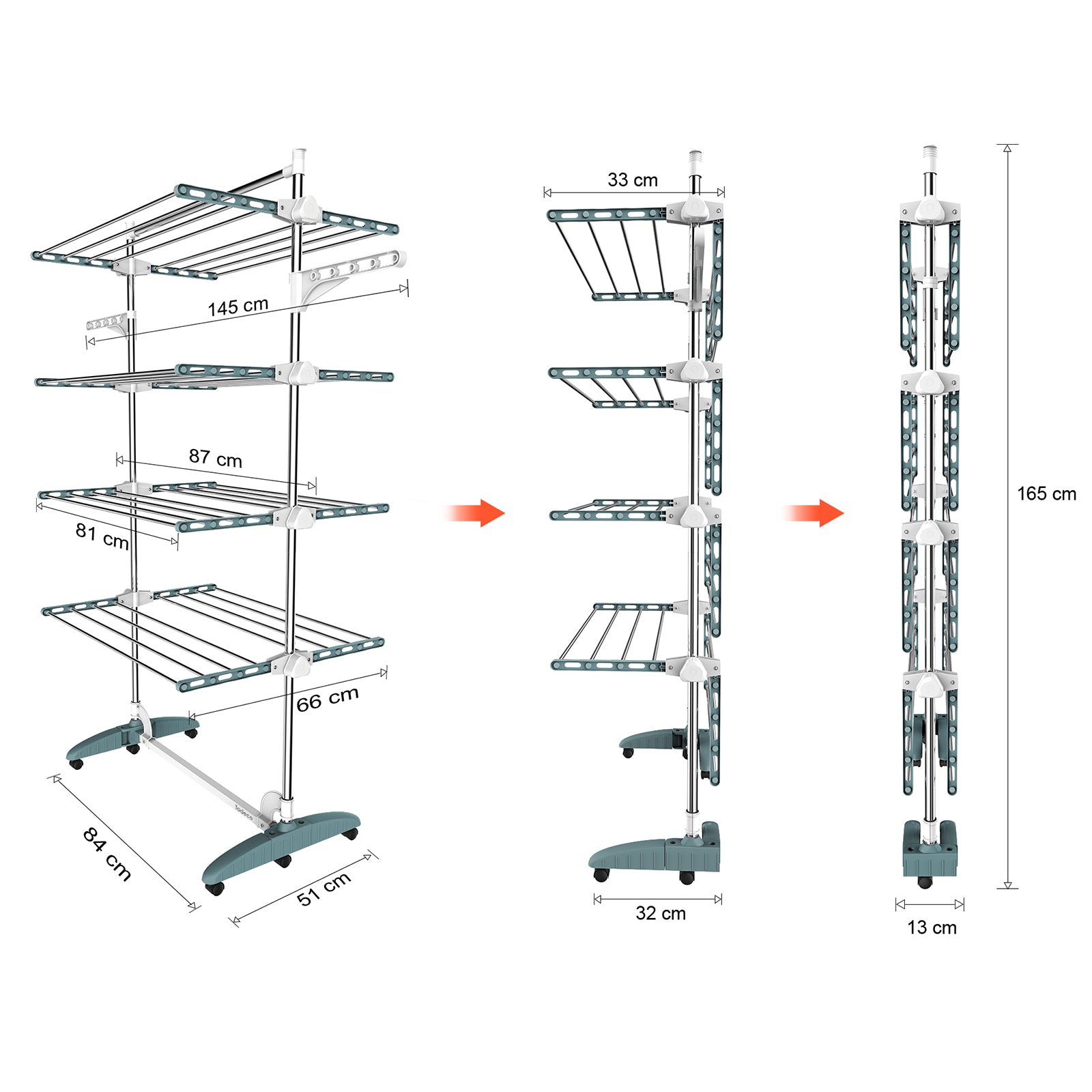 4-Tier-Folding-Clothes-Drying-Rack-Indoor-Stainless-Steel-Clothes-Drying-Rack-Foldable-Clothes-Dryer-with-Top-Bar-Height-Adjustable-Wings-for-Patio-Garden-Teal-4-Tier-Folding-Clothes-Drying-Rack-Indoor-Stainless-Steel-Clothes-Drying-Rack-Teal