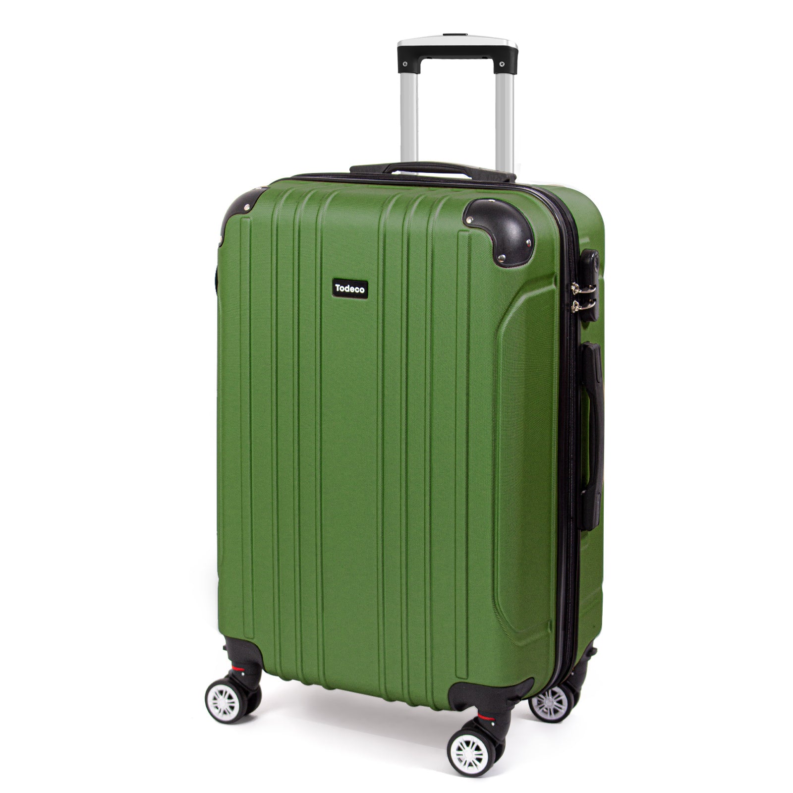 Todeco-Medium-Suitcase-Size-68cm-Travel-Suitcase-Rigid-and-Lightweight-ABS-Travel-Suitcase-with-Wheels-Suitcases-4-Double-Wheels-68x45x26cm-Olive-Green-Medium-Suitcase-Size-68cm-Olive-Green