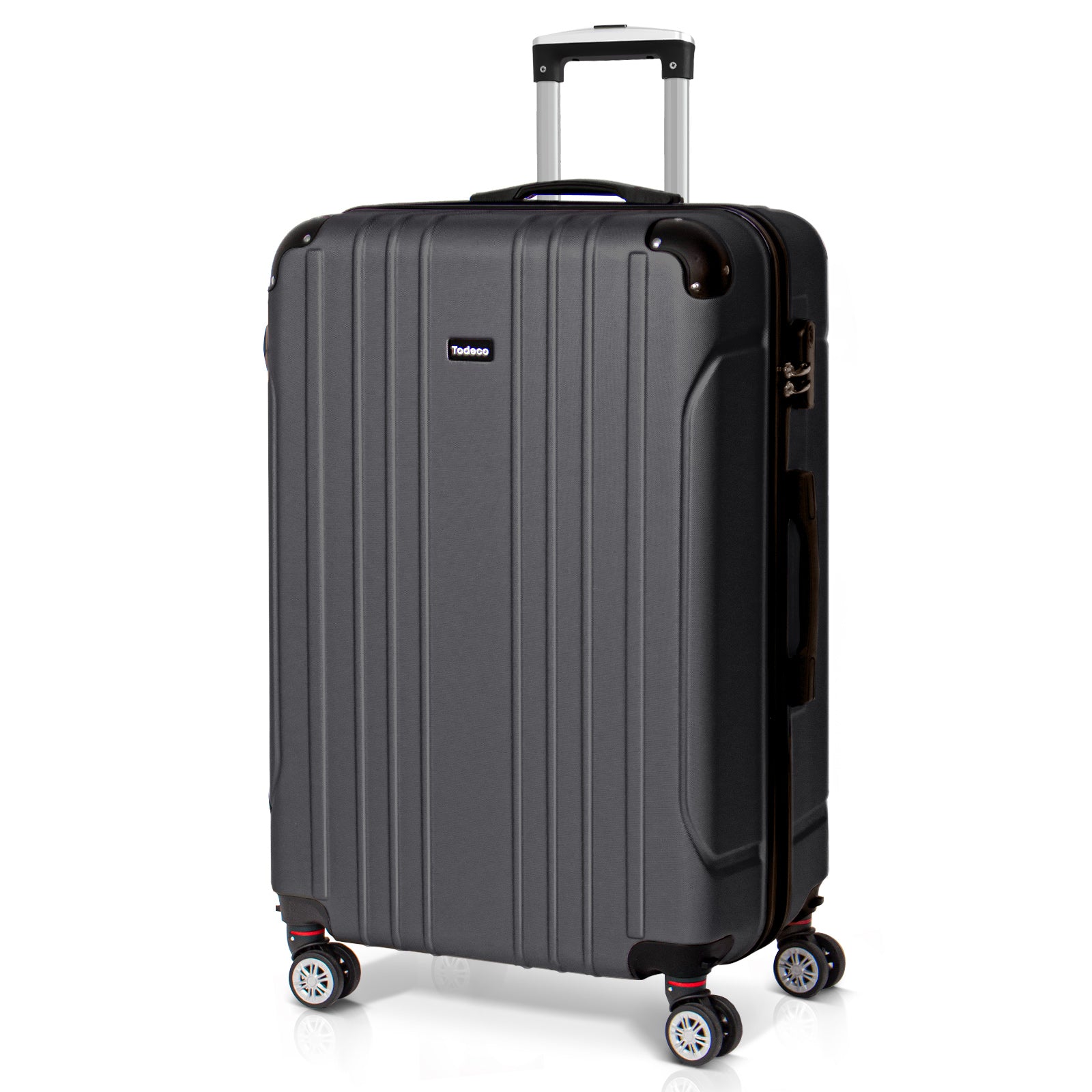 Todeco-Large-Suitcase-78cm-Travel-Suitcase-Rigid-and-Lightweight-ABS-Travel-Suitcase-with-Wheels-Suitcases-4-Double-Wheels-78x51x28cm-Anthracite-Gray-Large-Size-Suitcase-78cm-Anthracite-Gray