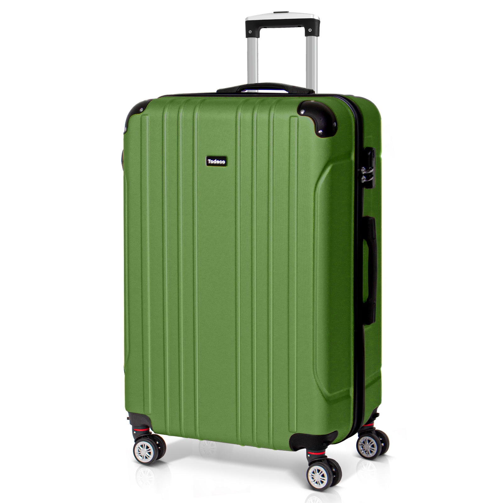 Todeco-Large-Size-Suitcase-78cm-Travel-Suitcase-Rigid-and-Lightweight-ABS-Travel-Suitcase-with-Wheels-Suitcases-4-Double-Wheels-78x51x28cm-Olive-Green-Large-Size-Suitcase-78cm-Olive-Green