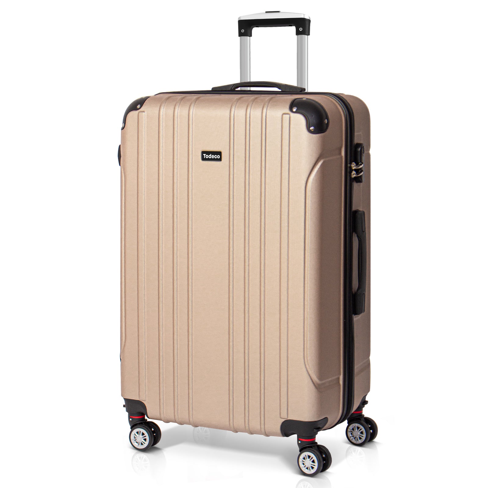 Todeco-Large-Size-Suitcase-78cm-Travel-Suitcase-Rigid-and-Lightweight-ABS-Travel-Suitcase-on-Wheels-Suitcases-4-Double-Wheels-78x51x28cm-Champagne-Large-Size-Suitcase-78cm-Champagne
