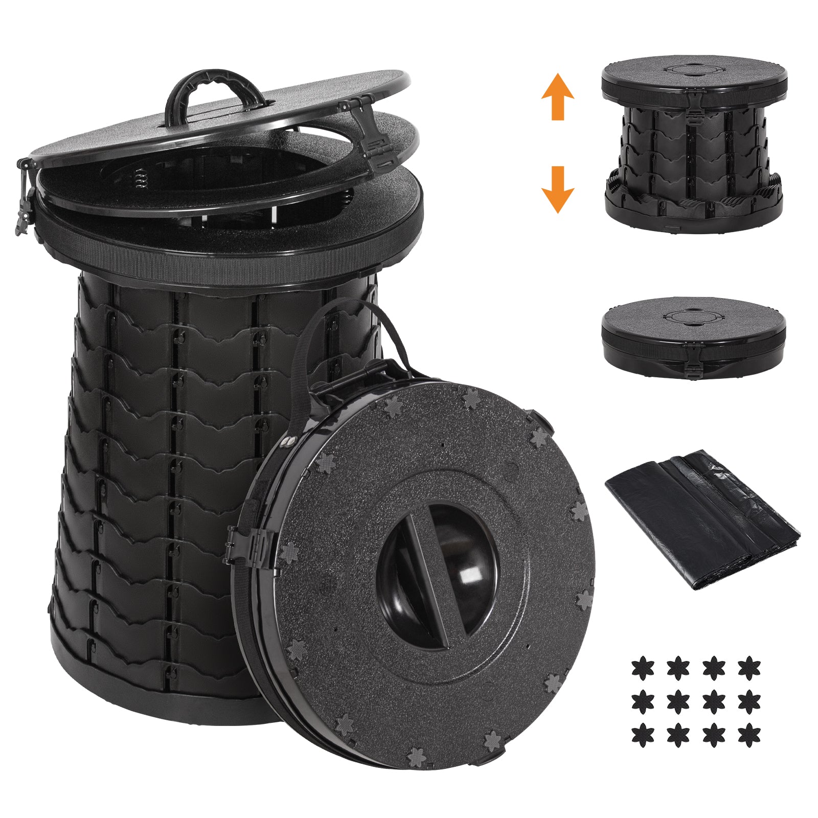 Leogreen-Portable-Camping-Toilet-Portable-Foldable-Lightweight-Hygiene-Hiking-Toilet-Toliet-for-Men-and-Women-for-Camping-Hiking-Excursions-Black
