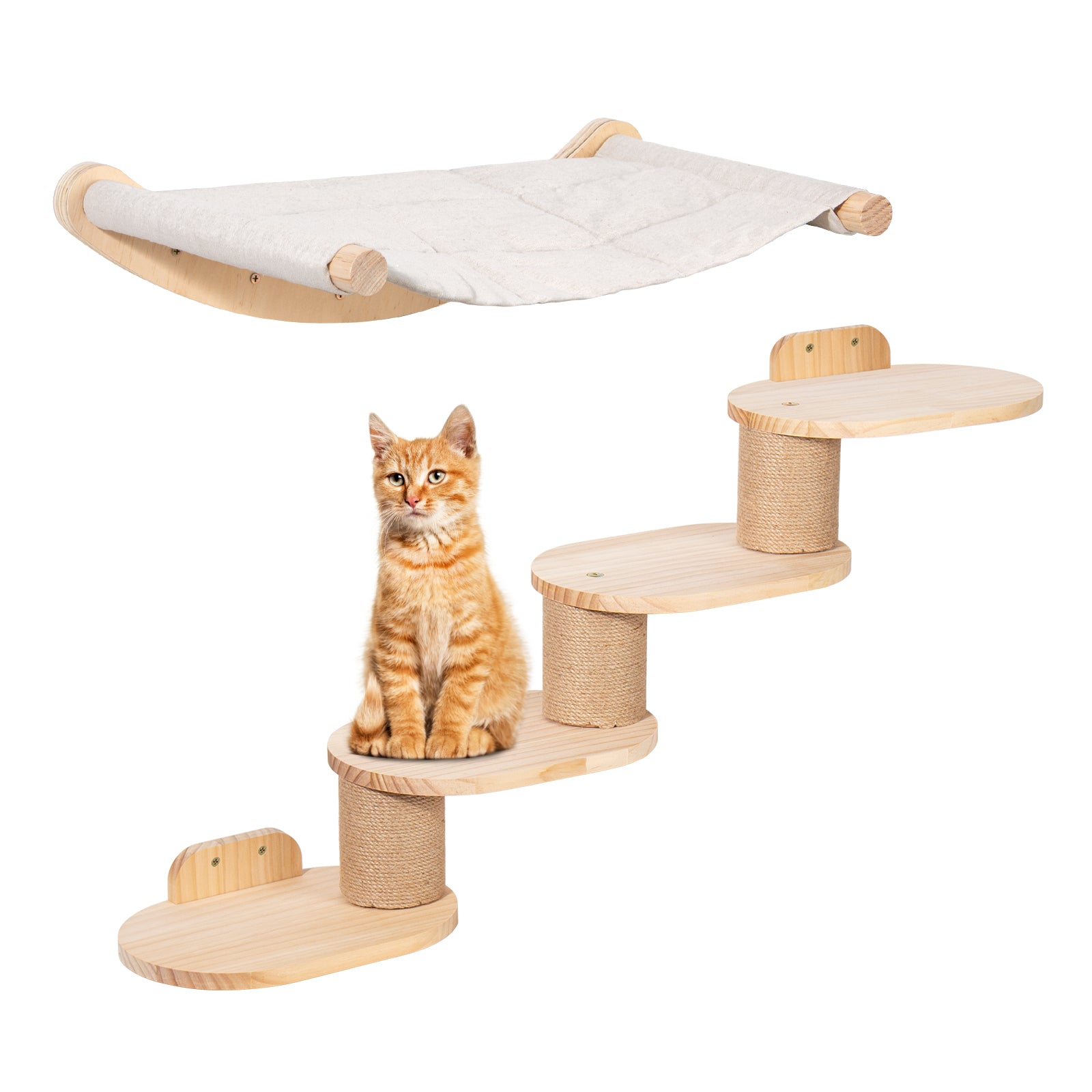 Wall-Mounted-Cat-Climbing-Wall-with-Cat-Stairs-and-Cat-Hammock-Four-Level-Cat-Climbing-Wall-with-Jute-Stripes-for-Cats-and-Non-Slip-Mat-2-in-1-Cat-Ladder-Wall-Mounted-Cat-Climbing-Wall