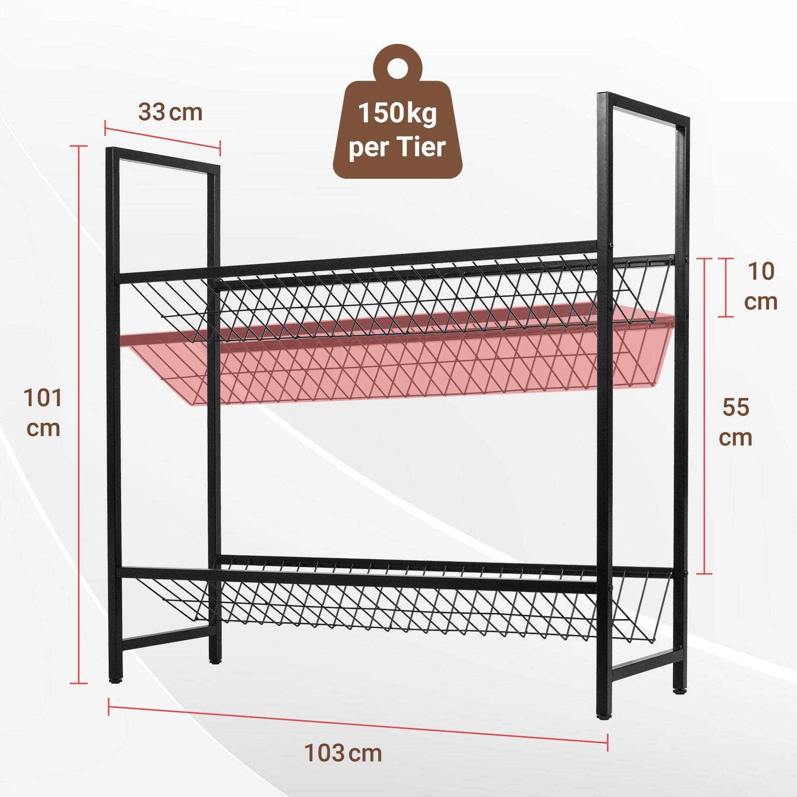 Beverage-Shelf-with-Wire-Mesh-Support-Height-Adjustable-Beverage-Crate-Holder-for-6-8-Crates-Beverage-Crate-Shelf-with-Adjustable-Feet-Beverage-Shelf