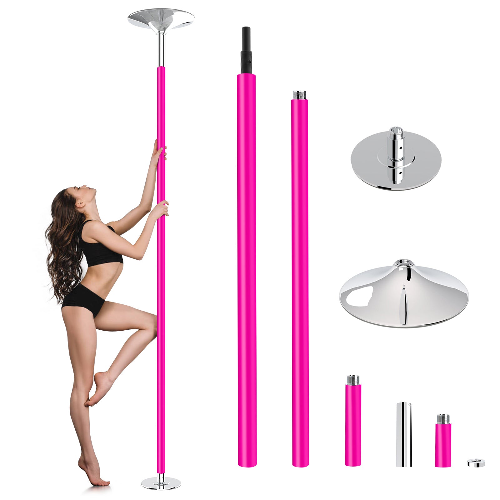 Silicone-Dance-Pole-Bar-Adjustable-Height-223-5-274-5cm-Static-and-Rotating-Maximum-Load-200-Kg-for-Dance-Exercise-Fitness-Silicone-Dance-Pole-Bar