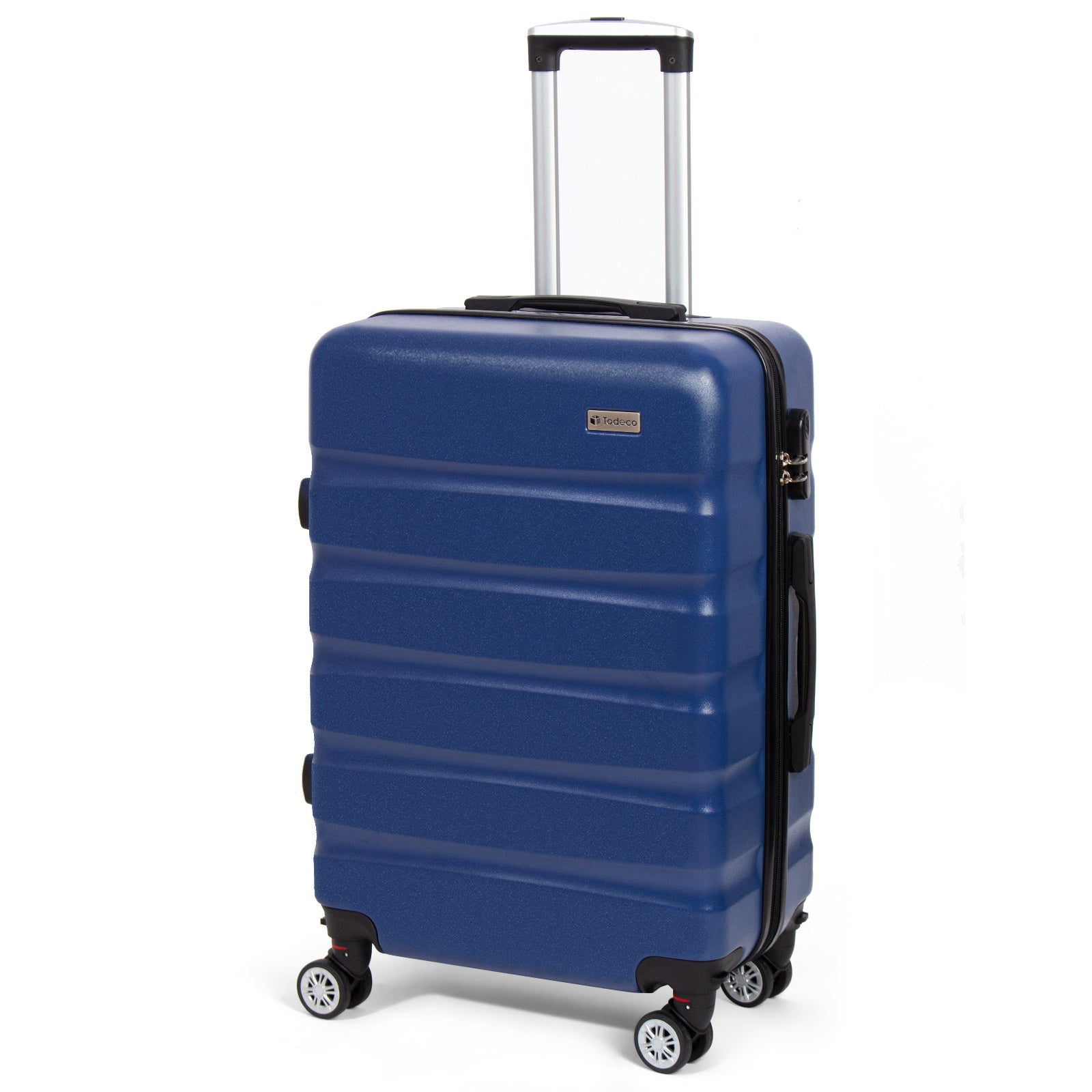 Todeco-Medium-Suitcase-67cm-Rigid-and-Lightweight-ABS-PC-Lightweight-Carry-on-Suitcase-with-Hard-Shell-Travel-Suitcase-with-4-Double-Wheels-67-44-25cm-Dark-Blue