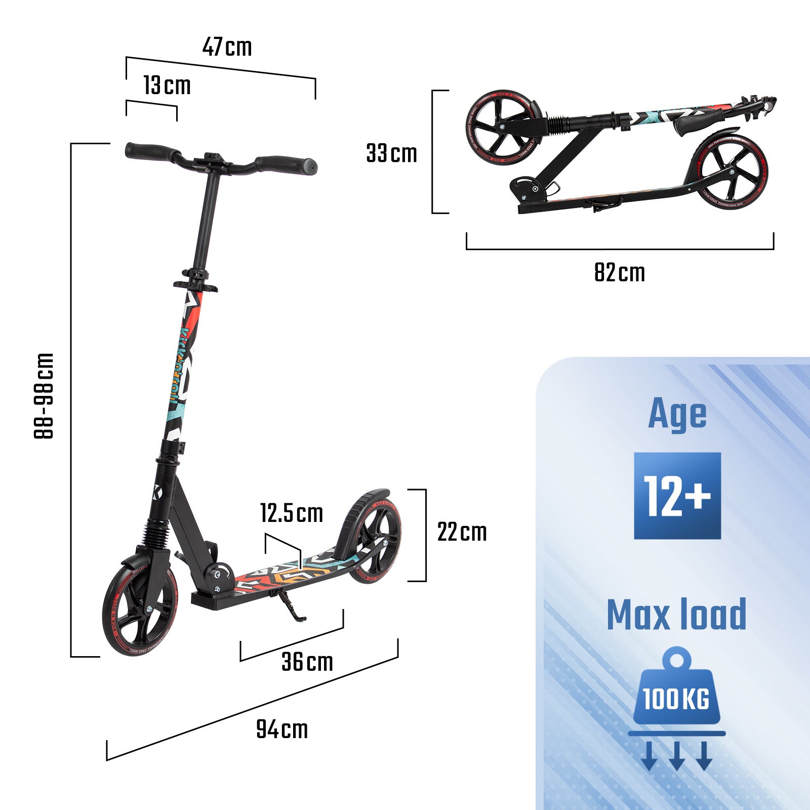Foldable-Scooter-Scooter-Height-Adjustable-Foldable-City-Scooter-with-Kickstand-205mm-Wheels-Stable-Aluminum-Scooter-for-Adults-and-Teenagers-up-to-100kg
