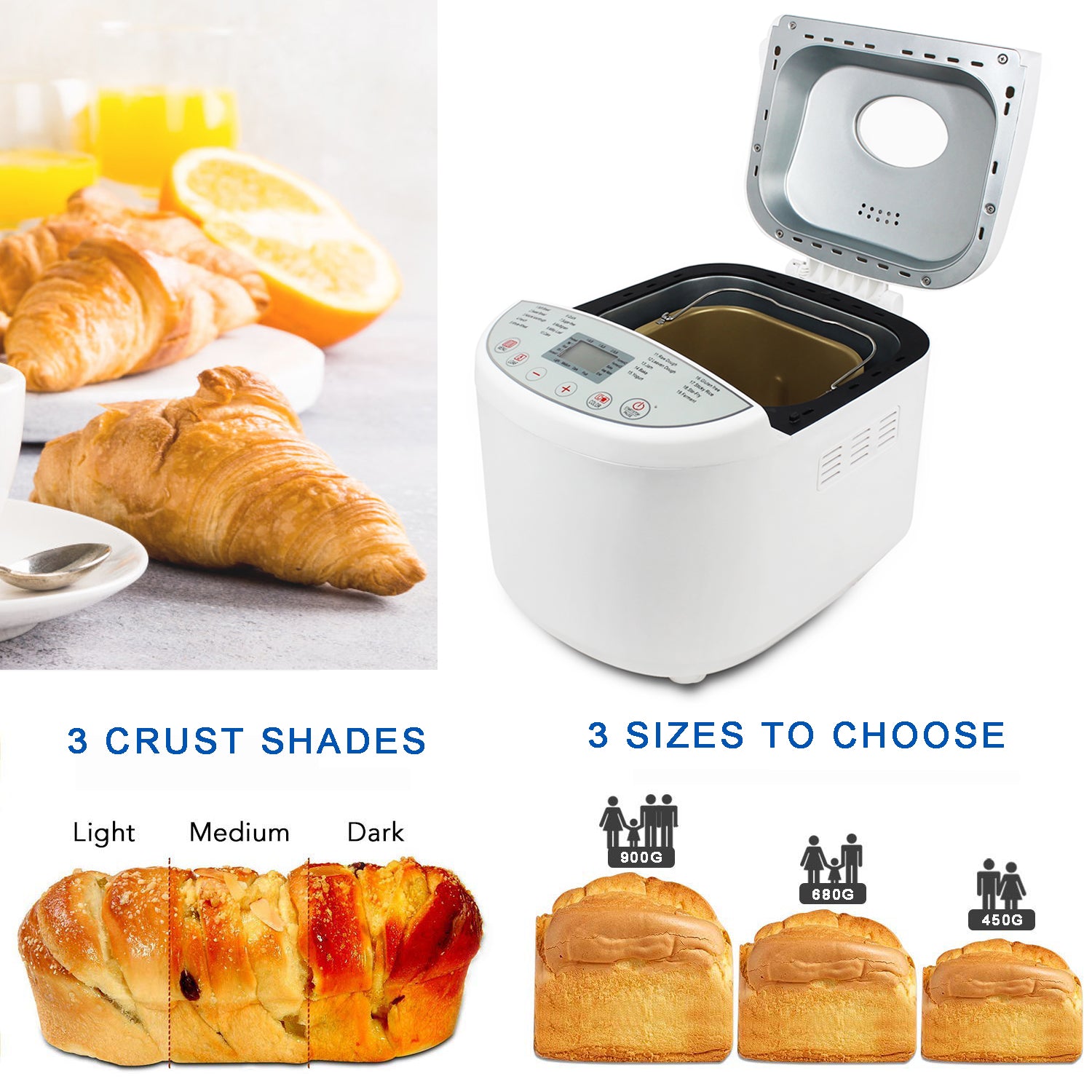 Homemade-Bread-Maker-Jam-Maker-19-Programs-Digital-Display-White-Material-Plastic