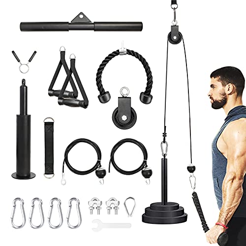 Leogreen-Pulley-System-Lifting-Fitness-LAT-Machine-Strength-Training-Pulley-Roller-for-Cable-Roller-180cm-230cm-Cable-for-Biceps-Arm-Forearm-Shoulder