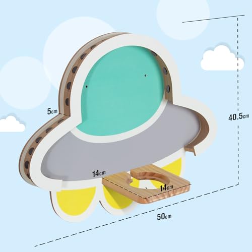 Todeco-Magnetic-Shelf-for-Tonie-Box-and-Tonies-Up-to-30-40-Tonies-Wall-Mounted-Shelf-for-Children-s-Music-Box-UFO