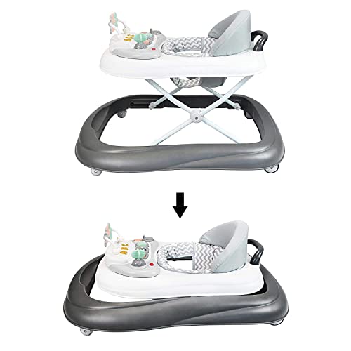 Leogreen-Baby-Walker-Scalable-Musical-Adjustable-for-6-to-18-months-Comfort-with-Padded-Seat-and-Backrest-Activities-with-Sound-Light-Matte-Gray