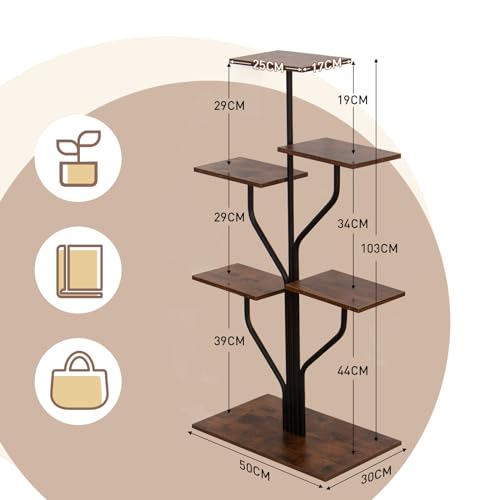 Todeco-Indoor-Plant-Holder-6-Levels-Metal-Plant-Support-Indoor-Plant-Shelf-Flower-Pot-Holder-for-Living-Room-Balcony-Garden-Office