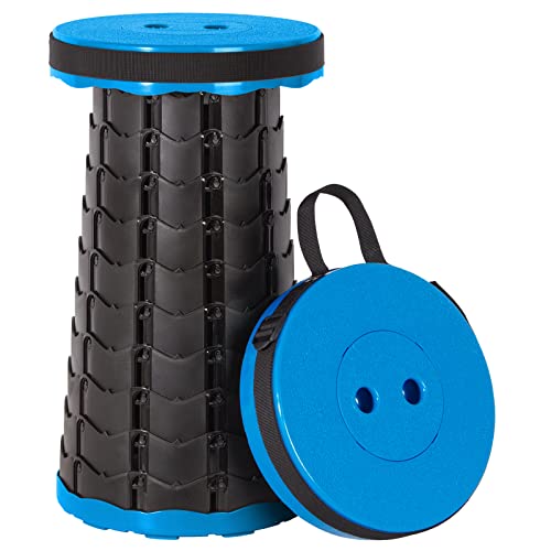 Leogreen-Portable-Telescopic-Stool-Plastic-Foldable-Stool-Portable-Folding-Seat-for-Fishing-BBQ-Camping-Gardening-Indoor-Kitchen-Max-Load-150KG-Blue-Black