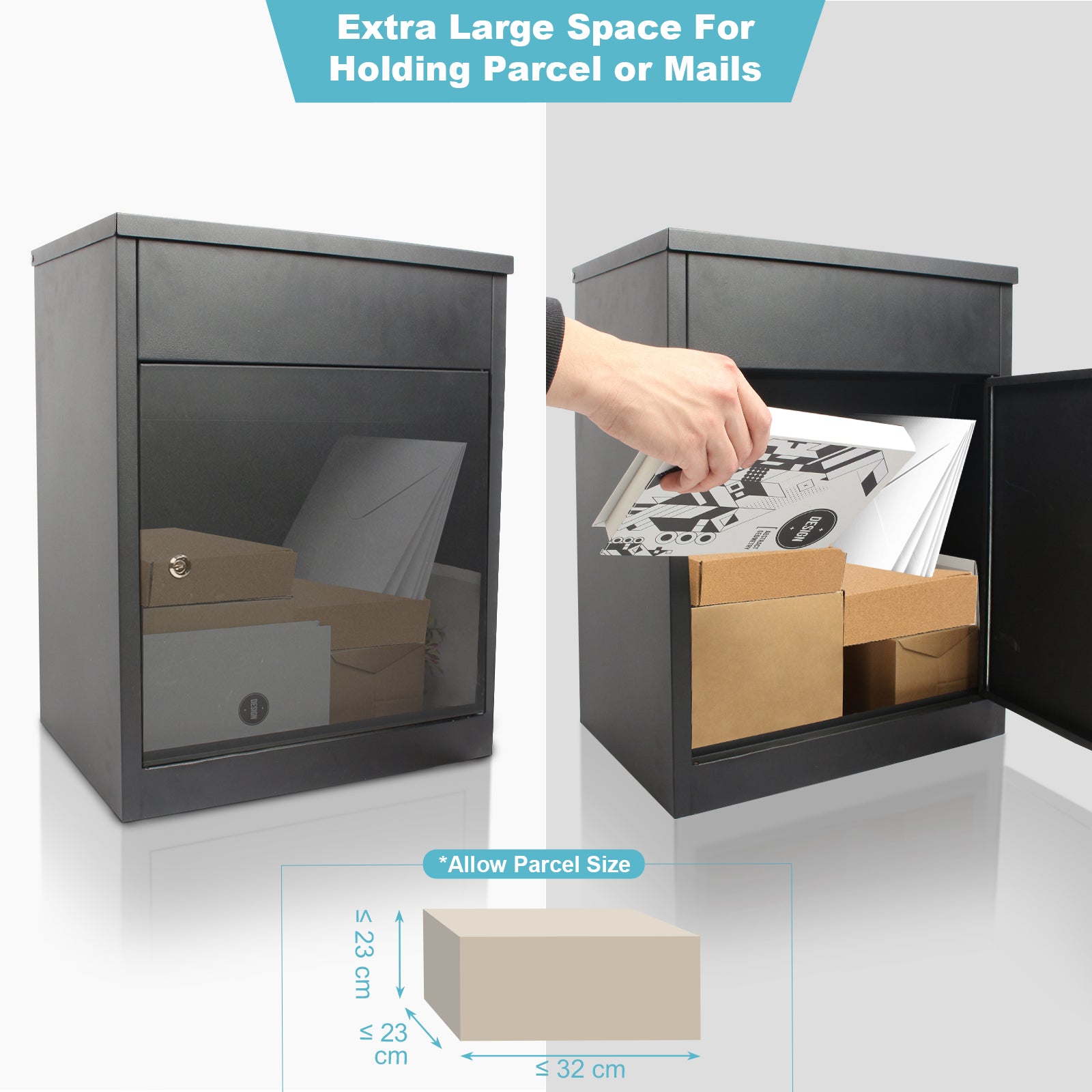 Parcel-Box-for-Letters-and-Parcels-with-2-Keys-Package-Box-Mailbox-Suitable-for-Home-Apartment-School-Office-58x44-5x35cm