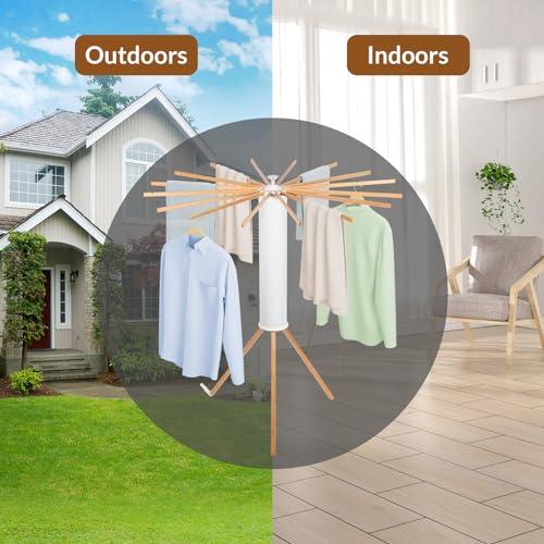Todeco-Indoor-Clothes-Drying-Rack-Wooden-Fan-Shelf-Dryer-Folding-Clothes-Dryer-for-Small-Laundry-Terrace-Garden