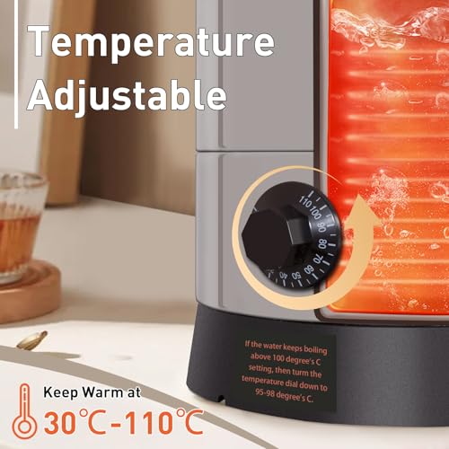 Todeco Hot Drink Dispenser 9.3L, 1500W, Stainless Steel Mulled Wine Pot with Drip Tray, Tap, Thermostat, Temperature Adjustment 30-110°C