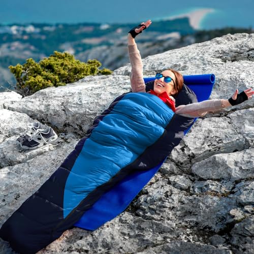 Leogreen-Sleeping-Bag-15-5-for-3-4-Seasons-300GSM-1800g-Ultralight-Mummy-Sleeping-Bag-for-Adults-for-Camping-Hiking-and-Mountaineering-210x80x35cm-Dark-blue