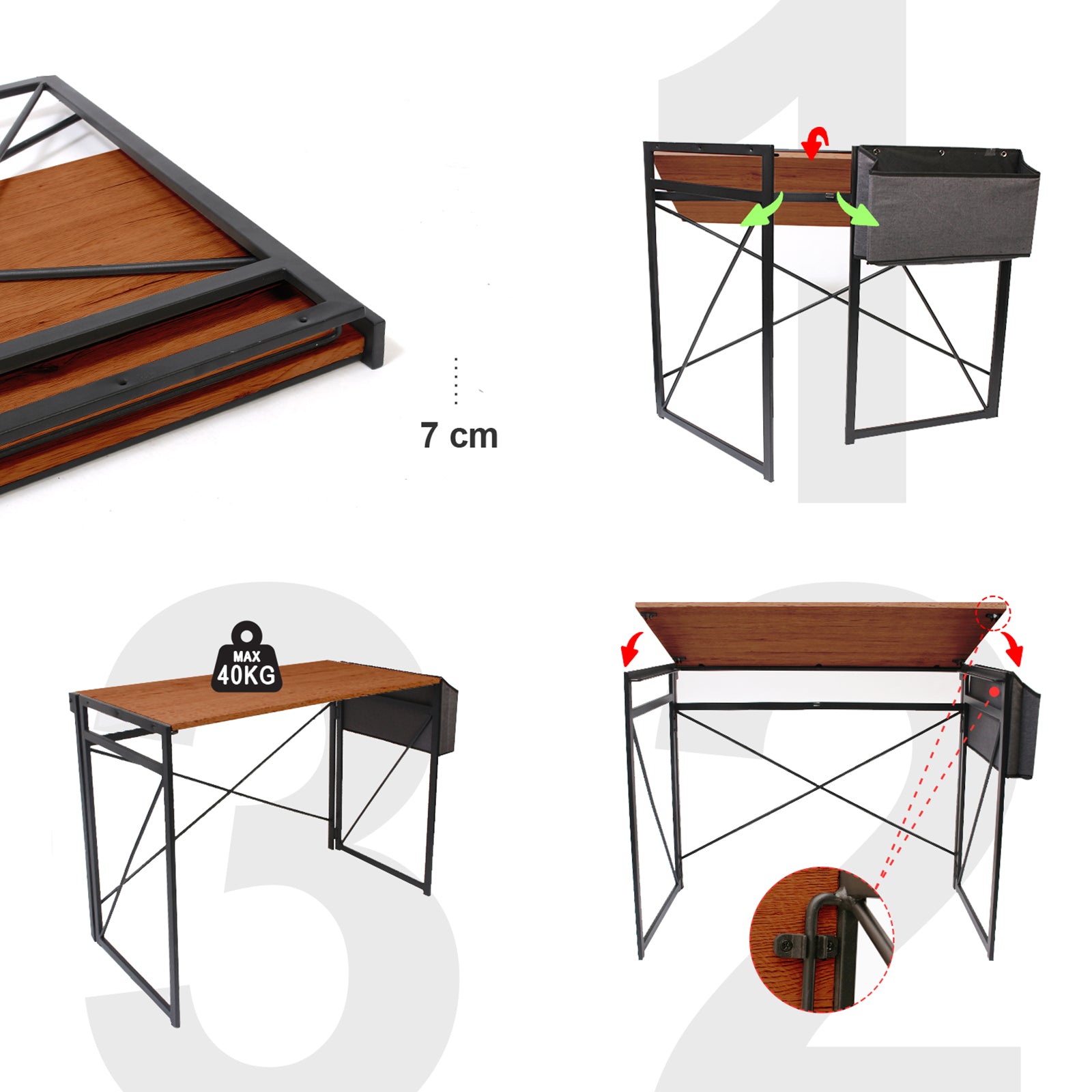 Todeco-Computer-Desk-Office-Table-with-Storage-Pouch-Foldable-Computer-Desk-Industrial-Style-Study-Table-Desk-Workstation-Brown