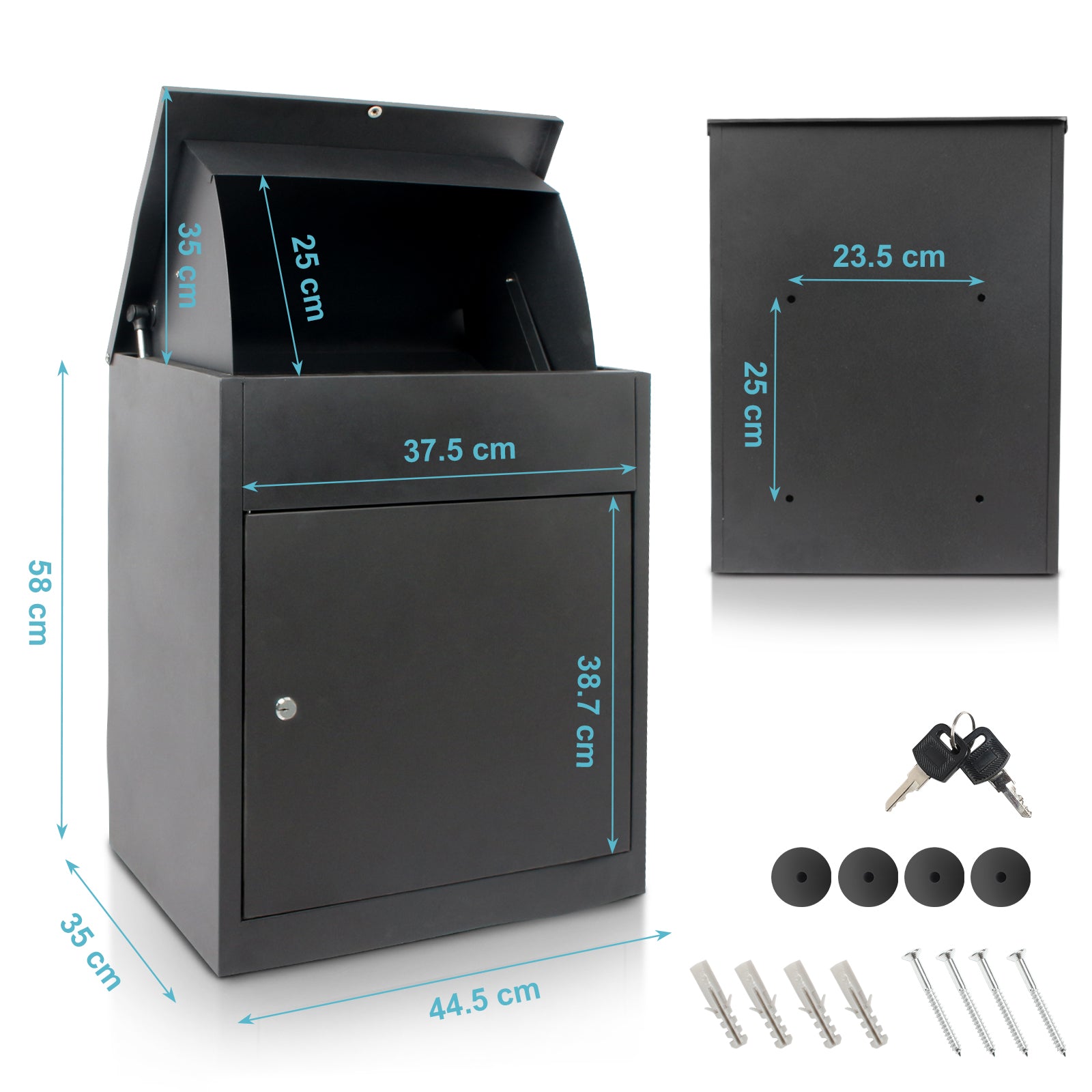 Parcel-Box-for-Letters-and-Parcels-with-2-Keys-Package-Box-Mailbox-Suitable-for-Home-Apartment-School-Office-58x44-5x35cm