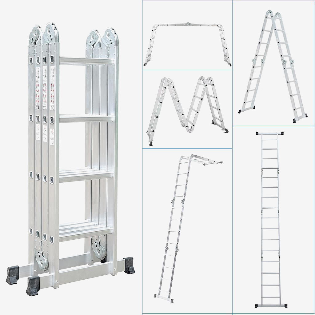 Todeco-6-in-1-Folding-Ladder-4-7m-Telescopic-Aluminum-Multifunction-Extendable-and-Versatile-High-Strength-Stepladder-with-Safety-Hinges