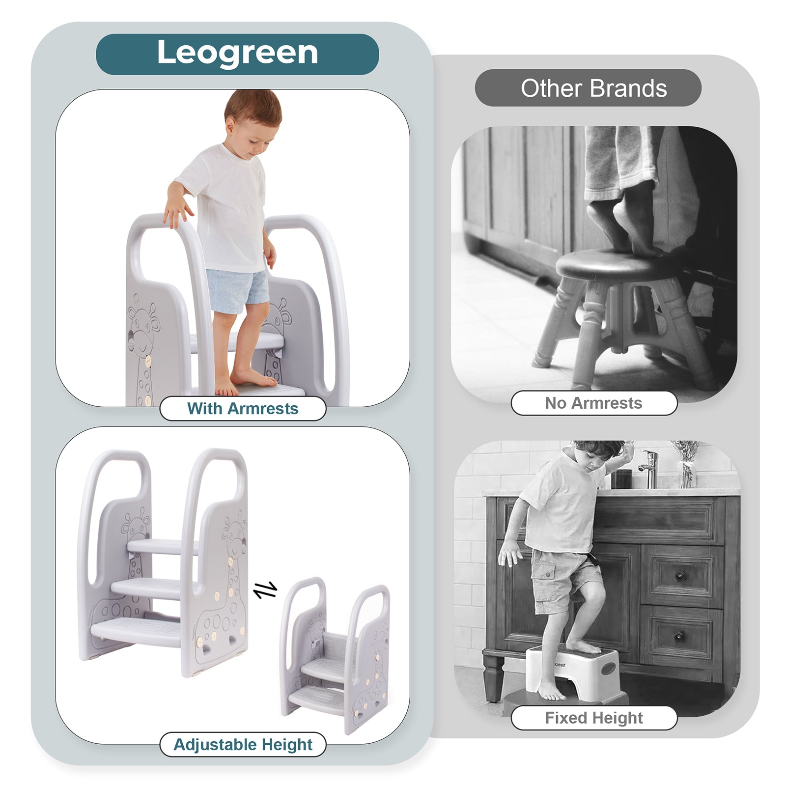 Step-Stool-for-Children-3-Steps-Adjustable-Height-with-Armrests-Anti-Slip-Surface-Children-s-Step-Stool-for-Toilet-Children-s-Bedroom-Bathroom-Kitchen-Light-Grey-Step-Stool-Light-Gray