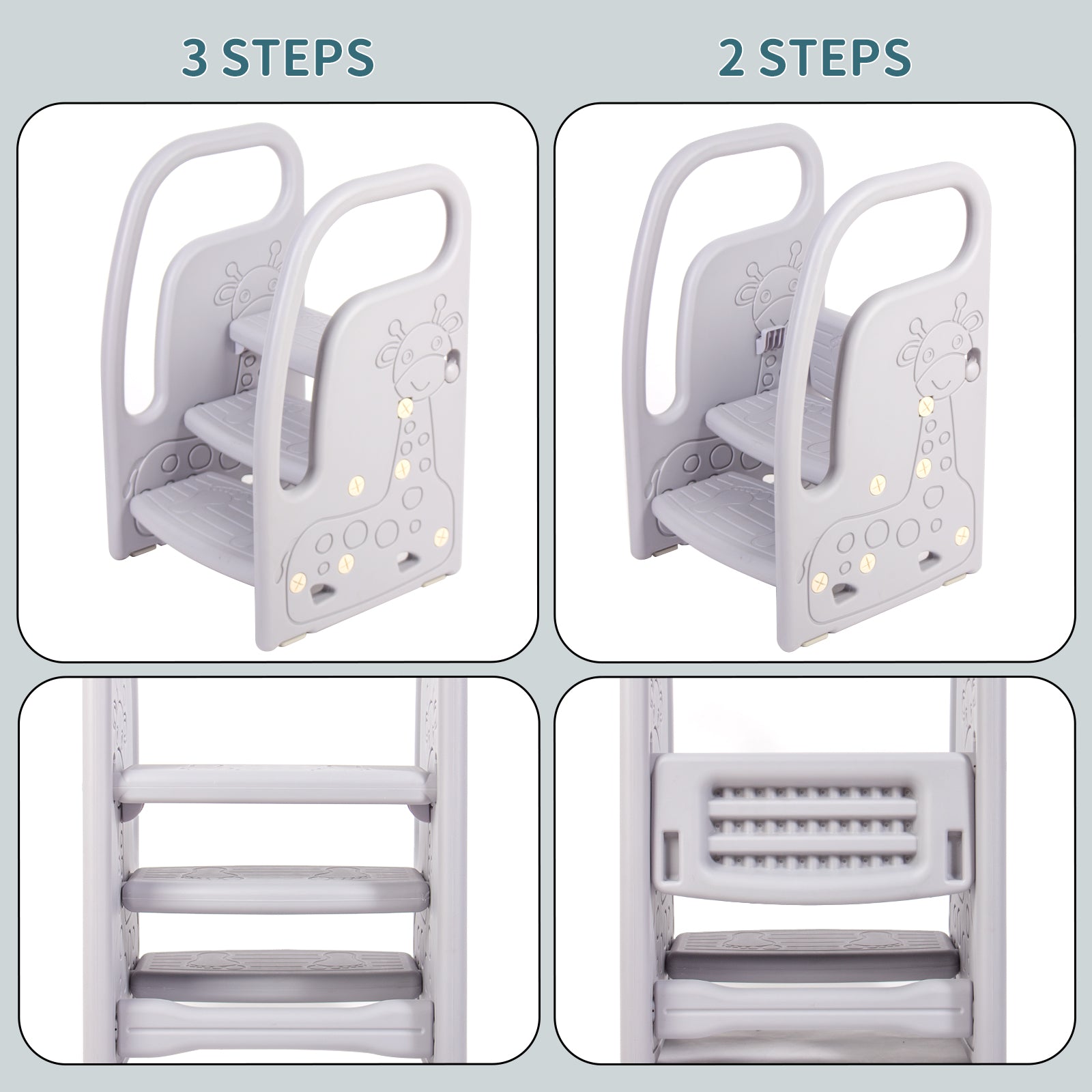 Step-Stool-for-Children-3-Steps-Adjustable-Height-with-Armrests-Anti-Slip-Surface-Children-s-Step-Stool-for-Toilet-Children-s-Bedroom-Bathroom-Kitchen-Light-Grey-Step-Stool-Light-Gray