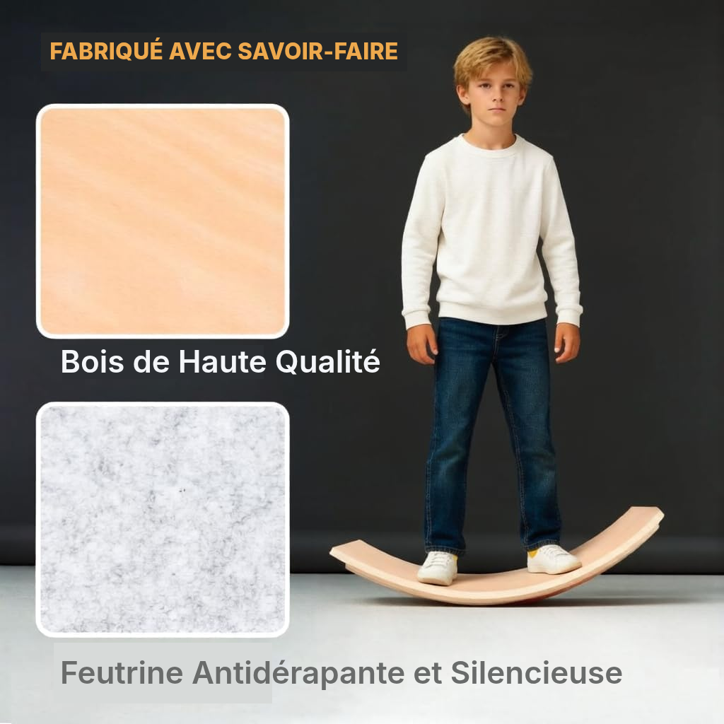 Planche d’équilibre bois naturel, stable — 2