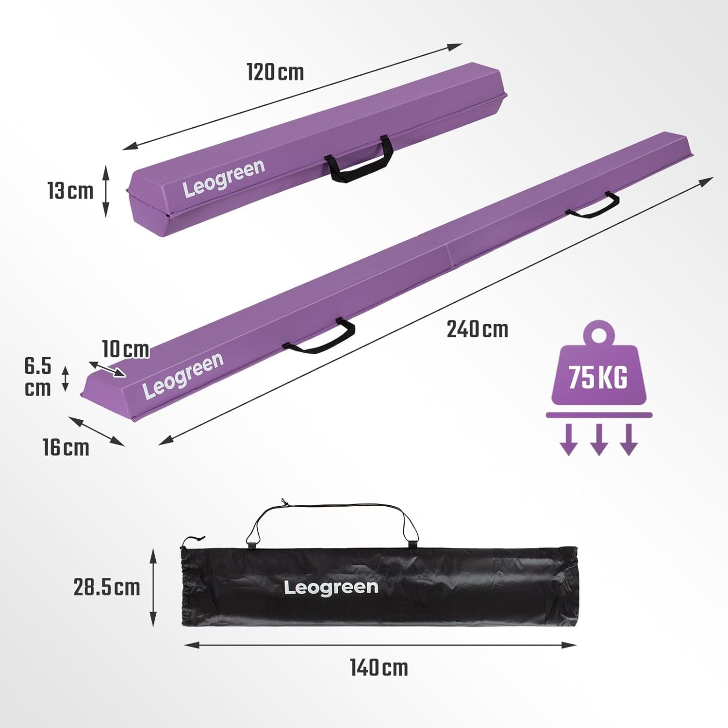 Gymnastique poutre violette — équilibre au sol — 2