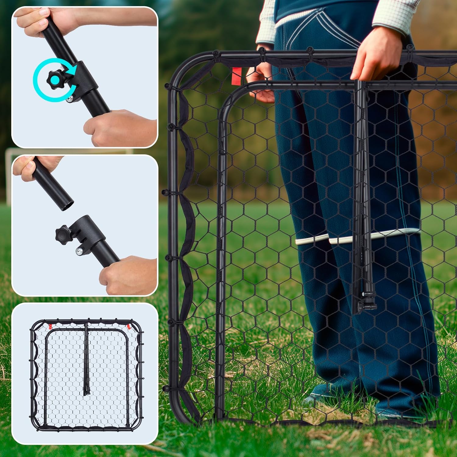 Filet de football rebond 100 cm, entraînement solo — 6
