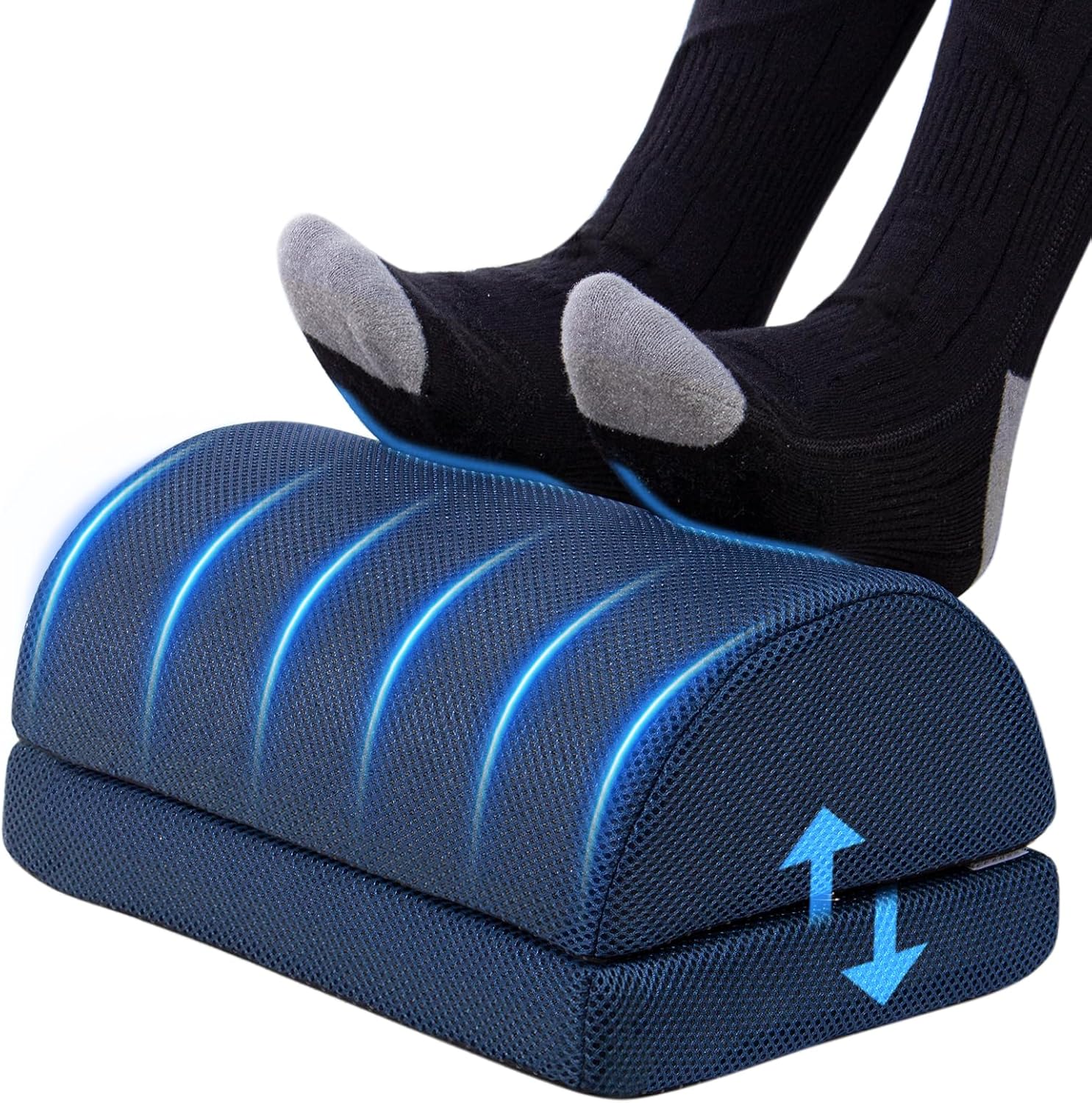 Repose pied bleu foncé 33 × 23 × 16 cm — 2 hauteurs — 1