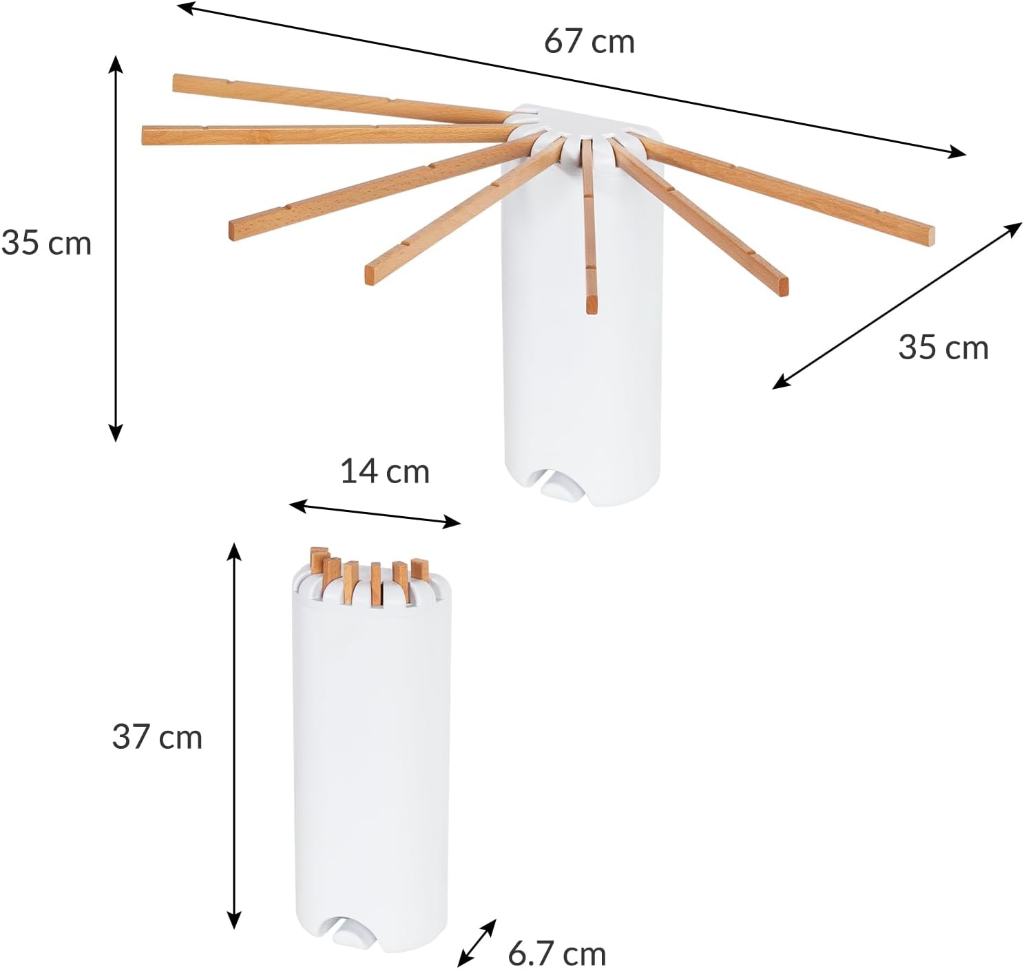 Étendage pour linge mural 7 barreaux compact 67 cm — 4