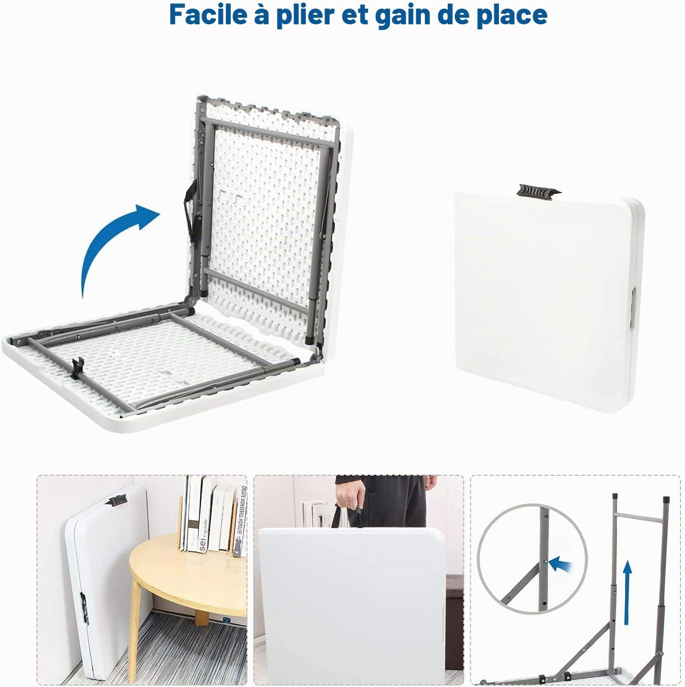 Table pliable 120 × 74 × 60 cm réglable — 3