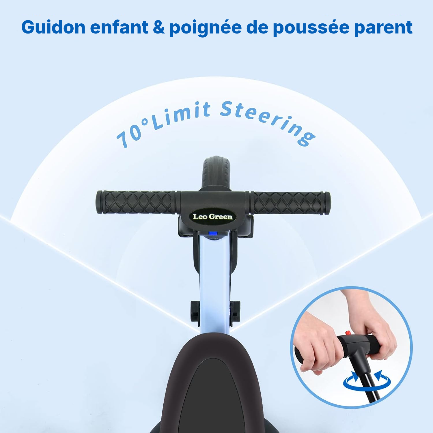 Tricycle évolutif bleu — 4 modes, 1 à 3 ans — 4