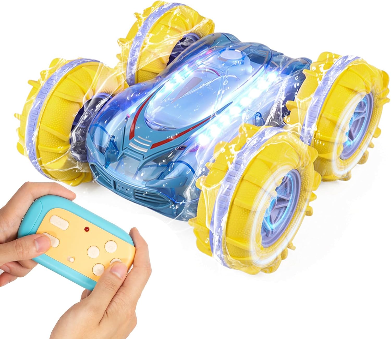 Voiture télécommandée bleue compacte 4WD
