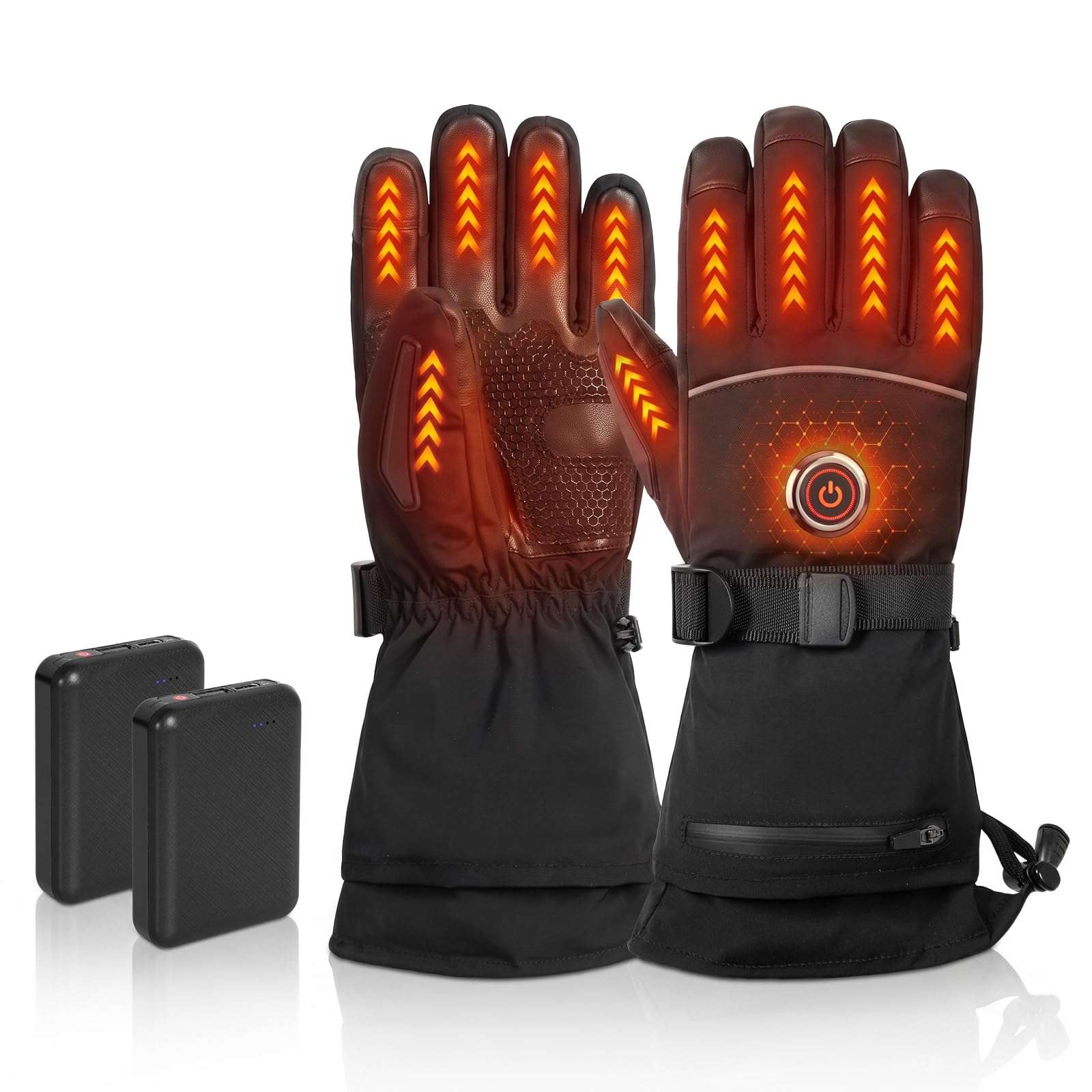 Gants chauffants moto imperméables à 3 températures