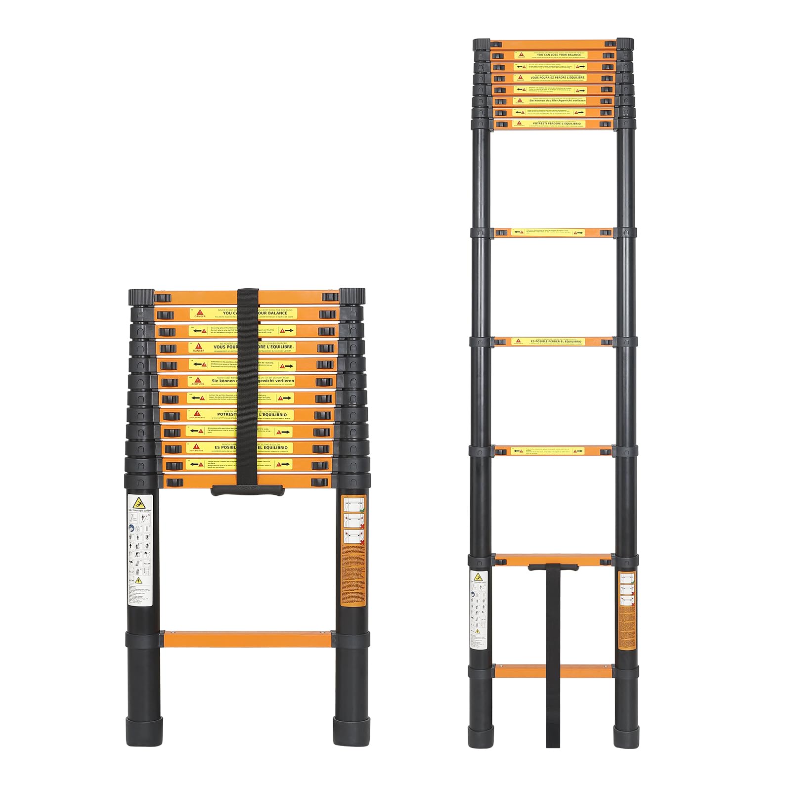 Échelle télescopique 13 marches, 150 kg, EN131