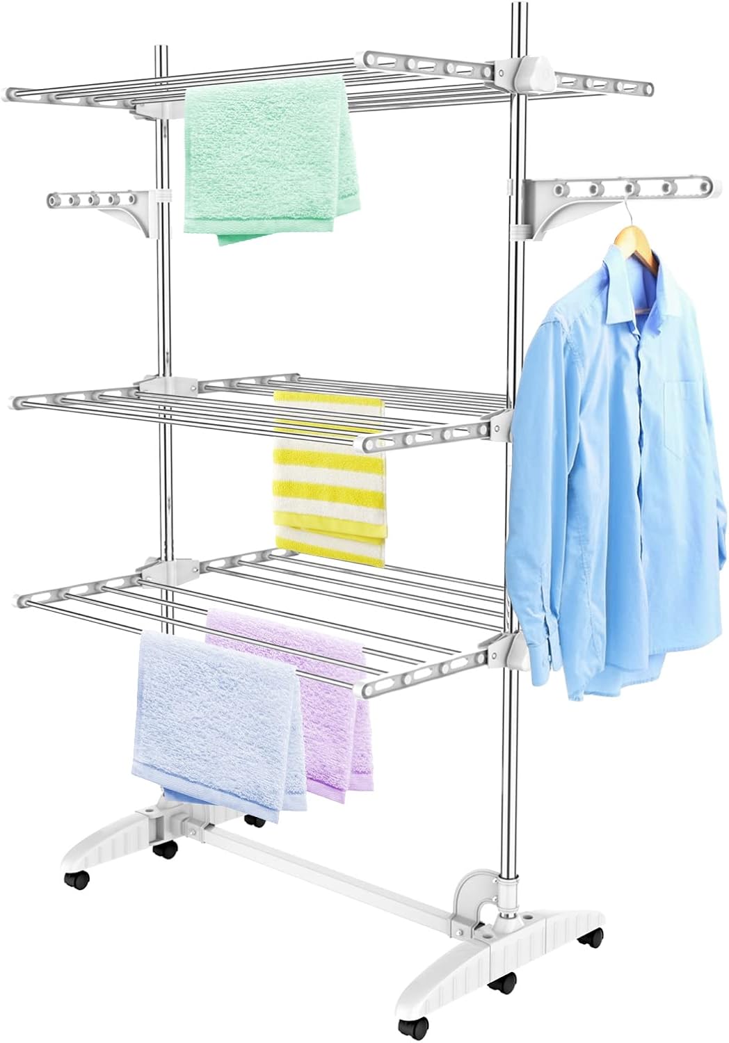 Étendoir à linge 3 niveaux blanc 86 × 33 × 14 cm