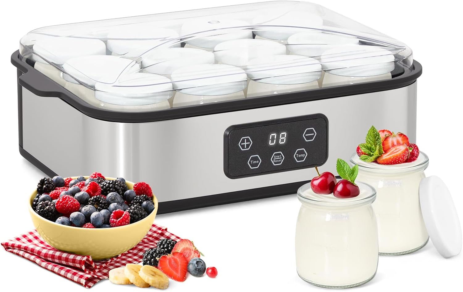 Recettes yaourt yaourtière 12 pots 180 ml — Noir