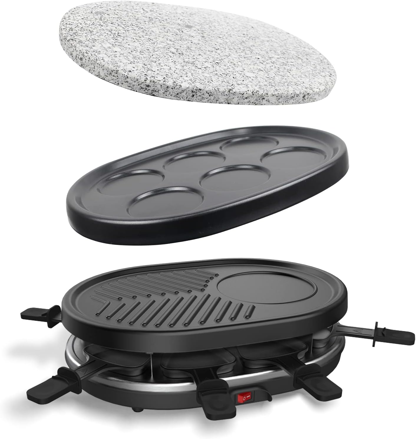 Appareil à raclette 4-en-1 pour 8 personnes