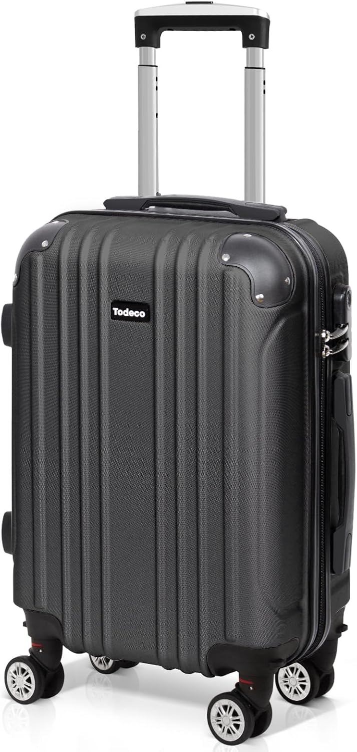 Valise rigide à roulettes gris foncé – 55 × 35 × 22 cm